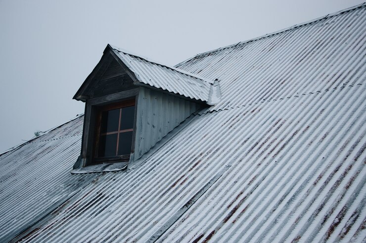 Toiture couverte de neige